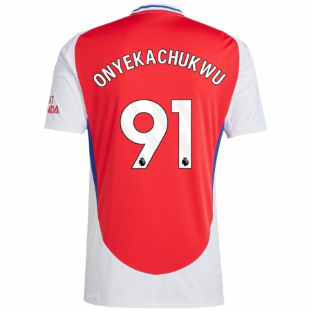 Kandiny Kinderen Samuel Onyekachukwu #91 Rood Wit Thuisshirt Thuistenue 2024/25 T-Shirt