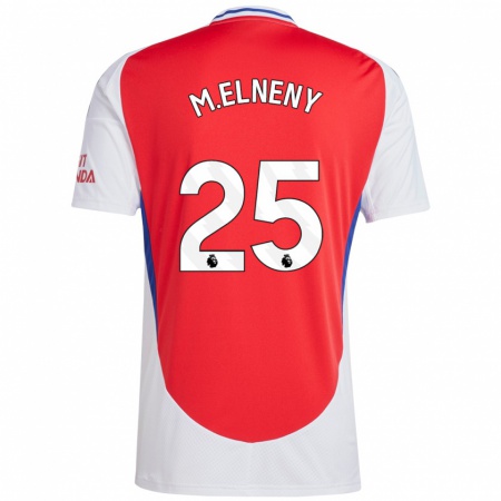 Kandiny Kinderen Mohamed Elneny #25 Rood Wit Thuisshirt Thuistenue 2024/25 T-Shirt