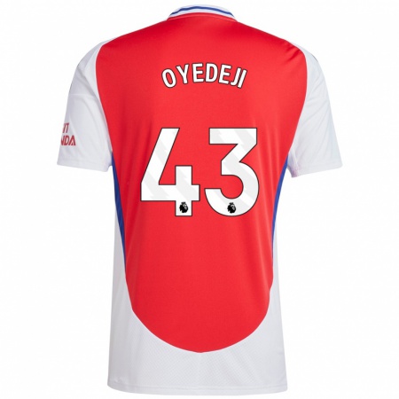 Kandiny Kinderen Nathan Butler Oyedeji #43 Rood Wit Thuisshirt Thuistenue 2024/25 T-Shirt