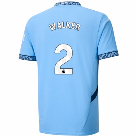 Kandiny Kinderen Kyle Walker #2 Marineblauw Thuisshirt Thuistenue 2024/25 T-Shirt