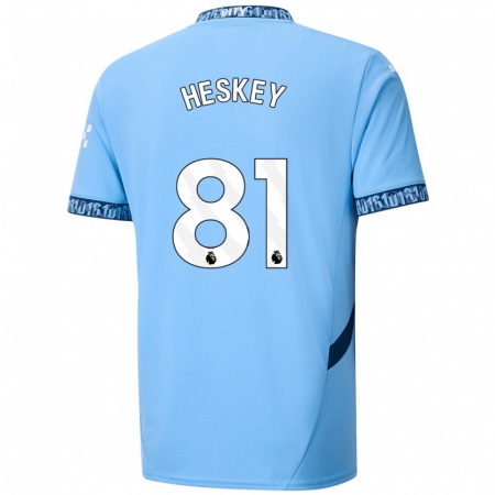 Kandiny Kinderen Jaden Heskey #81 Marineblauw Thuisshirt Thuistenue 2024/25 T-Shirt