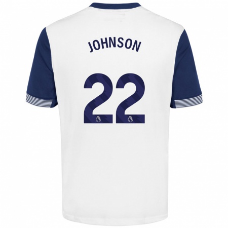 Kandiny Kinderen Brennan Johnson #22 Wit Blauw Thuisshirt Thuistenue 2024/25 T-Shirt