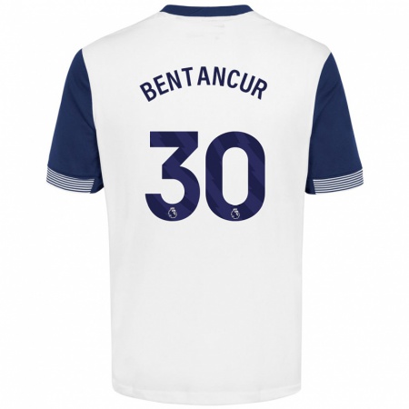 Kandiny Kinderen Rodrigo Bentancur #30 Wit Blauw Thuisshirt Thuistenue 2024/25 T-Shirt