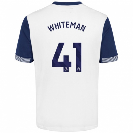 Kandiny Kinderen Alfie Whiteman #41 Wit Blauw Thuisshirt Thuistenue 2024/25 T-Shirt