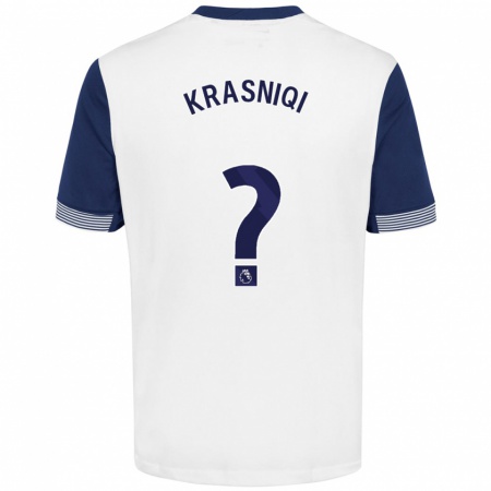 Kandiny Bambino Maglia Elliot Krasniqi #0 Bianco Blu Kit Gara Home 2024/25 Maglietta