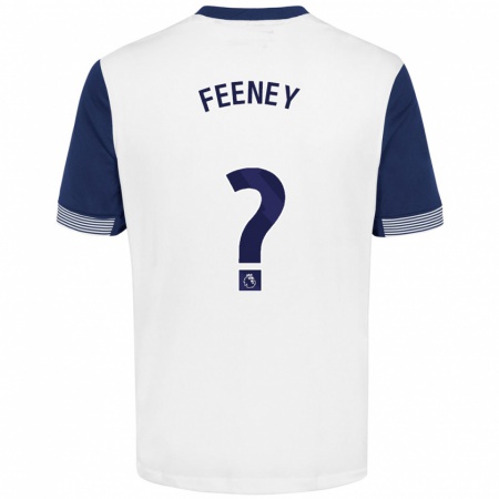 Kandiny Kinderen George Feeney #0 Wit Blauw Thuisshirt Thuistenue 2024/25 T-Shirt