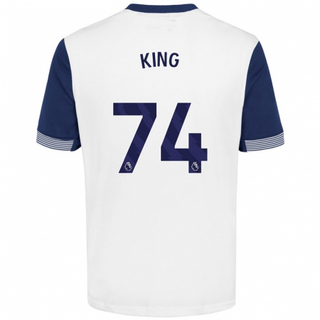 Kandiny Kinderen Maeson King #74 Wit Blauw Thuisshirt Thuistenue 2024/25 T-Shirt