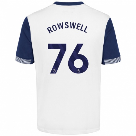 Kandiny Kinderen James Rowswell #76 Wit Blauw Thuisshirt Thuistenue 2024/25 T-Shirt