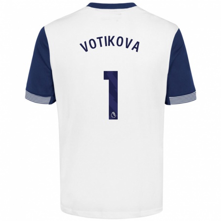 Kandiny Kinderen Barbora Votíková #1 Wit Blauw Thuisshirt Thuistenue 2024/25 T-Shirt