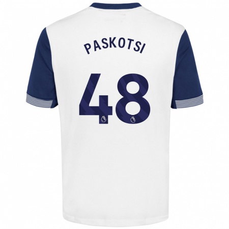 Kandiny Kinderen Maksim Paskotsi #48 Wit Blauw Thuisshirt Thuistenue 2024/25 T-Shirt