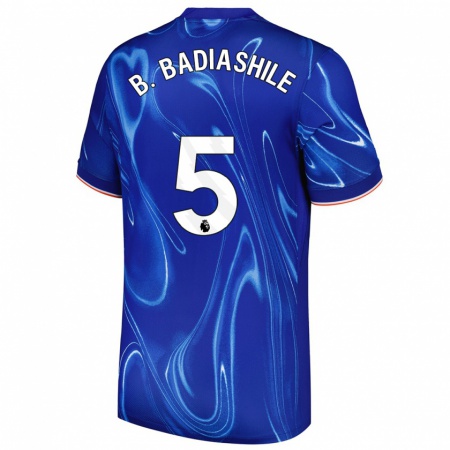 Kandiny Kinderen Benoît Badiashile #5 Blauw Wit Thuisshirt Thuistenue 2024/25 T-Shirt