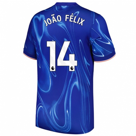 Kandiny Kinderen João Félix #14 Blauw Wit Thuisshirt Thuistenue 2024/25 T-Shirt