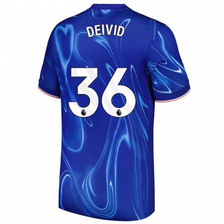 Kandiny Kinderen Deivid Washington #36 Blauw Wit Thuisshirt Thuistenue 2024/25 T-Shirt