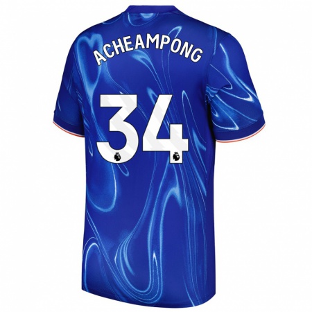 Kandiny Bambino Maglia Josh Acheampong #34 Blu Bianco Kit Gara Home 2024/25 Maglietta