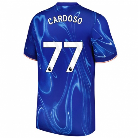 Kandiny Kinderen Leo Cardoso #77 Blauw Wit Thuisshirt Thuistenue 2024/25 T-Shirt