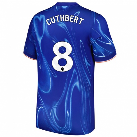 Kandiny Kinderen Erin Cuthbert #8 Blauw Wit Thuisshirt Thuistenue 2024/25 T-Shirt