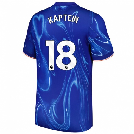 Kandiny Bambino Maglia Wieke Kaptein #18 Blu Bianco Kit Gara Home 2024/25 Maglietta