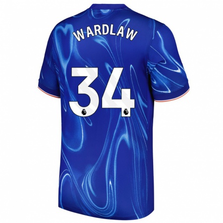 Kandiny Kinderen Charlotte Wardlaw #34 Blauw Wit Thuisshirt Thuistenue 2024/25 T-Shirt