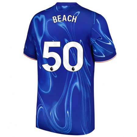 Kandiny Kinderen Eddie Beach #50 Blauw Wit Thuisshirt Thuistenue 2024/25 T-Shirt