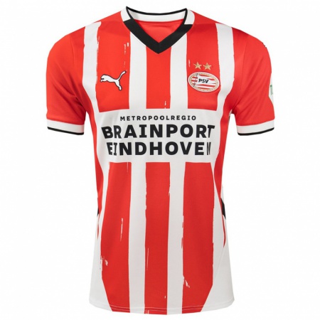 Kandiny Kinderen Maxime Snellenberg #17 Rood Wit Thuisshirt Thuistenue 2024/25 T-Shirt