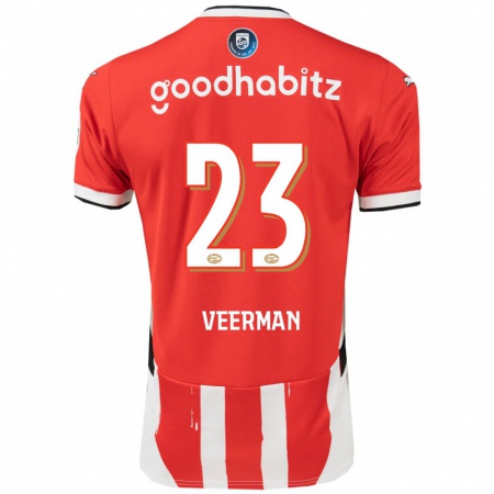 Kandiny Kinderen Joey Veerman #23 Rood Wit Thuisshirt Thuistenue 2024/25 T-Shirt