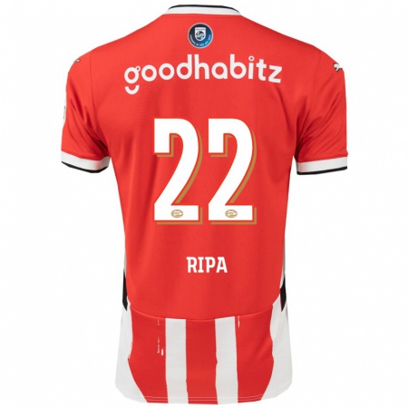 Kandiny Kinderen Chimera Ripa #22 Rood Wit Thuisshirt Thuistenue 2024/25 T-Shirt