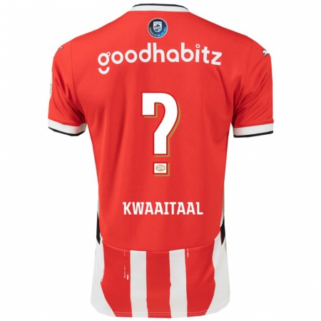 Kandiny Kinderen Julian Kwaaitaal #0 Rood Wit Thuisshirt Thuistenue 2024/25 T-Shirt