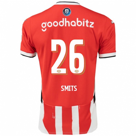 Kandiny Kinderen Eef Smits #26 Rood Wit Thuisshirt Thuistenue 2024/25 T-Shirt