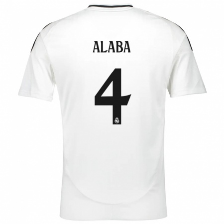 Kandiny Kinderen David Alaba #4 Wit Thuisshirt Thuistenue 2024/25 T-Shirt