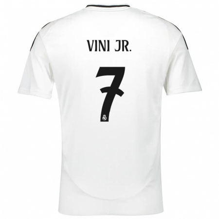 Kandiny Kinderen Vinicius Junior #7 Wit Thuisshirt Thuistenue 2024/25 T-Shirt