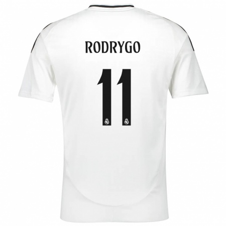 Kandiny Kinderen Rodrygo #11 Wit Thuisshirt Thuistenue 2024/25 T-Shirt