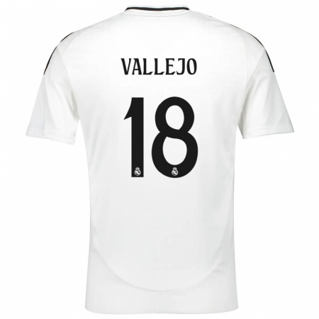 Kandiny Kinderen Jesús Vallejo #18 Wit Thuisshirt Thuistenue 2024/25 T-Shirt