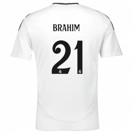 Kandiny Kinderen Brahim Díaz #21 Wit Thuisshirt Thuistenue 2024/25 T-Shirt