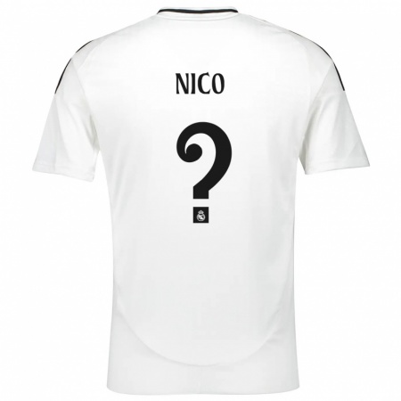 Kandiny Kinderen Nico Sánchez #0 Wit Thuisshirt Thuistenue 2024/25 T-Shirt