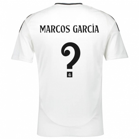 Kandiny Kinderen Marcos García #0 Wit Thuisshirt Thuistenue 2024/25 T-Shirt