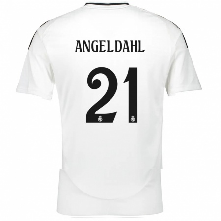 Kandiny Kinderen Filippa Angeldahl #21 Wit Thuisshirt Thuistenue 2024/25 T-Shirt