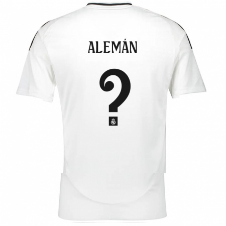 Kandiny Kinderen Alexander Alemán #0 Wit Thuisshirt Thuistenue 2024/25 T-Shirt