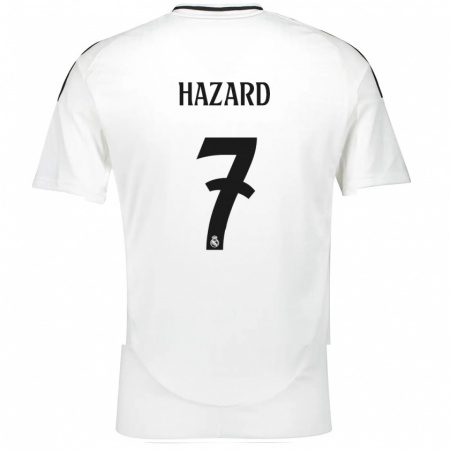 Kandiny Kinderen Eden Hazard #7 Wit Thuisshirt Thuistenue 2024/25 T-Shirt