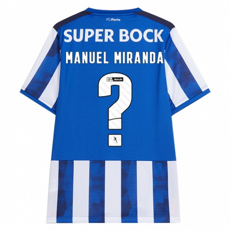 Kandiny Kinderen Manuel Miranda #0 Blauw Wit Thuisshirt Thuistenue 2024/25 T-Shirt