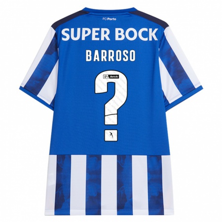 Kandiny Bambino Maglia Francisco Barroso #0 Blu Bianco Kit Gara Home 2024/25 Maglietta