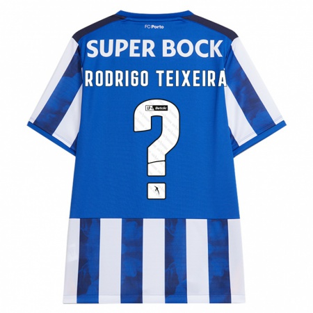 Kandiny Bambino Maglia Rodrigo Teixeira #0 Blu Bianco Kit Gara Home 2024/25 Maglietta