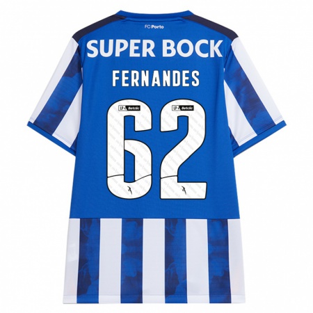 Kandiny Kinderen Rodrigo Fernandes #62 Blauw Wit Thuisshirt Thuistenue 2024/25 T-Shirt