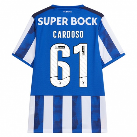 Kandiny Kinderen Ivan Cardoso #61 Blauw Wit Thuisshirt Thuistenue 2024/25 T-Shirt