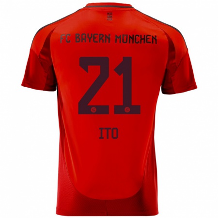 Kandiny Kinderen Hiroki Ito #21 Rood Thuisshirt Thuistenue 2024/25 T-Shirt