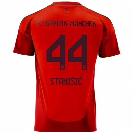 Kandiny Kinderen Josip Stanisic #44 Rood Thuisshirt Thuistenue 2024/25 T-Shirt