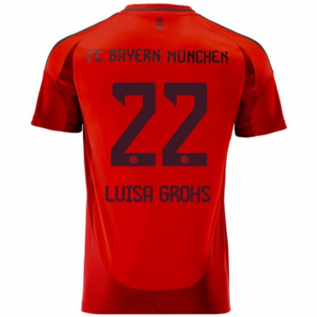 Kandiny Bambino Maglia Maria Luisa Grohs #22 Rosso Kit Gara Home 2024/25 Maglietta