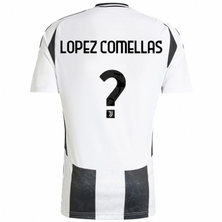 Kandiny Kinderen Ivan Lopez Comellas #0 Wit Zwart Thuisshirt Thuistenue 2024/25 T-Shirt