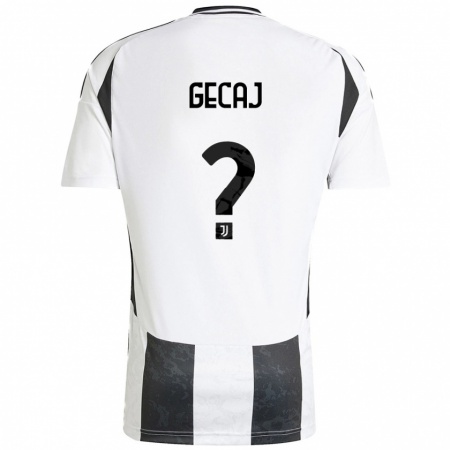 Kandiny Bambino Maglia Kris Gecaj #0 Bianco Nero Kit Gara Home 2024/25 Maglietta