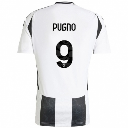 Kandiny Kinderen Diego Pugno #9 Wit Zwart Thuisshirt Thuistenue 2024/25 T-Shirt