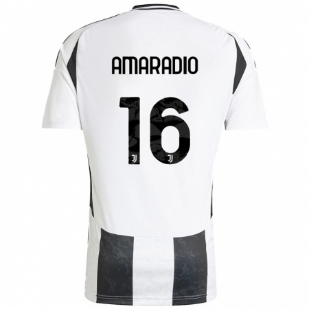 Kandiny Kinderen Luca Amaradio #16 Wit Zwart Thuisshirt Thuistenue 2024/25 T-Shirt